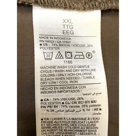 Old Navy Dress Women XXL Olive Green Sleeveless Summer Lightweight Waist Tie - Picture 9 of 9